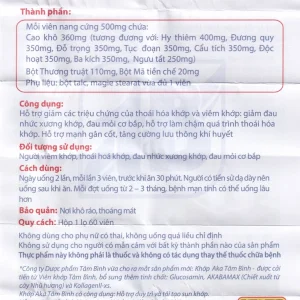 Viên khớp Tâm Bình hỗ trợ giảm các triệu chứng của thoái hóa khớp, viêm khớp (60 viên)