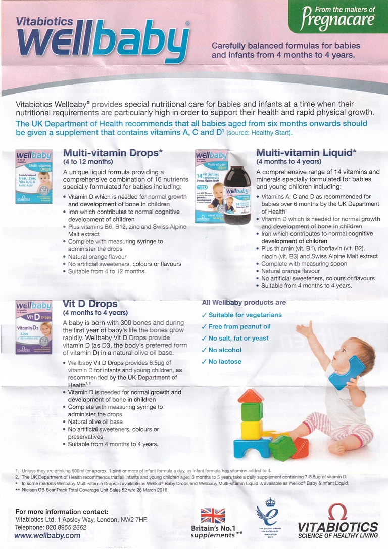 Siro Wellbaby Multi-Vitamin Liquid Vitabiotics bổ sung vitamin và khoáng chất cho trẻ (150ml)