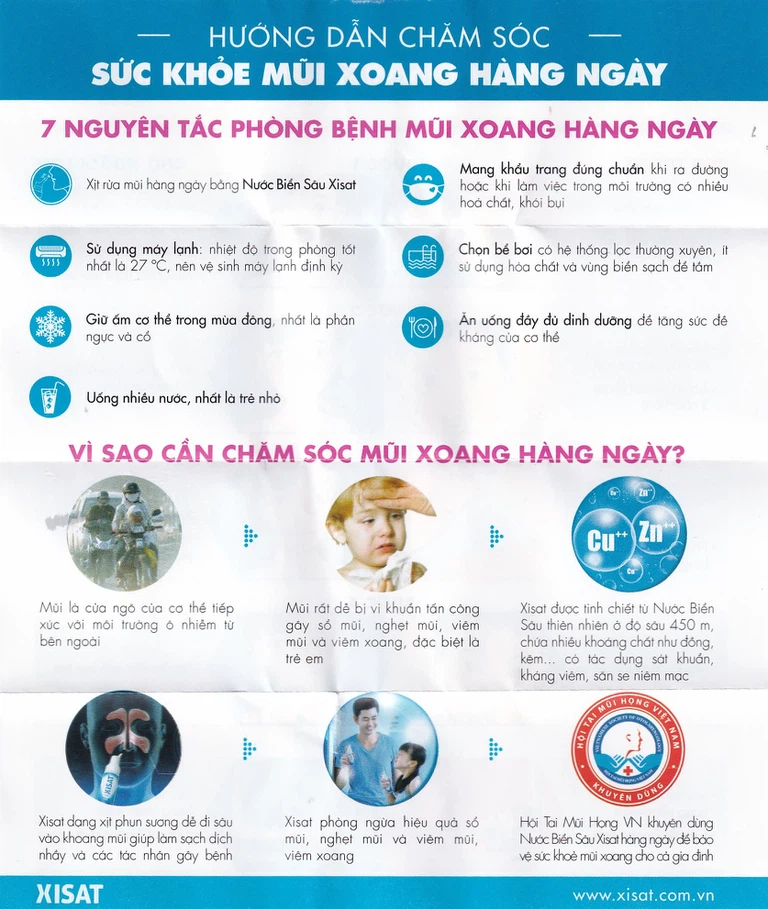 Xịt mũi nước biển sâu Xisat 75ml xịt sạch thông mũi dùng cho người lớn