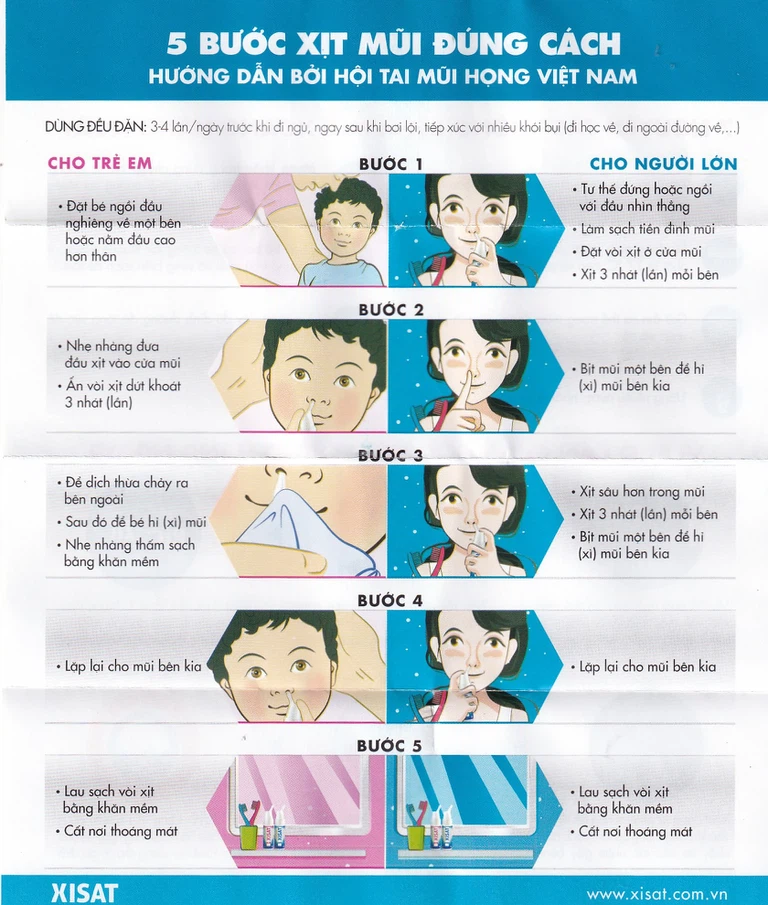 Xịt mũi nước biển sâu Xisat 75ml xịt sạch thông mũi dùng cho người lớn