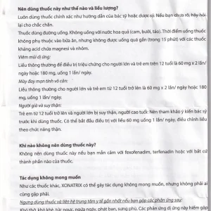 Thuốc Xonatrix 60mg DaviPharm điều trị triệu chứng viêm mũi dị ứng theo mùa (3 vỉ x 10 viên)