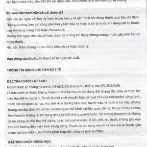 Thuốc Xonatrix 60mg DaviPharm điều trị triệu chứng viêm mũi dị ứng theo mùa (3 vỉ x 10 viên)