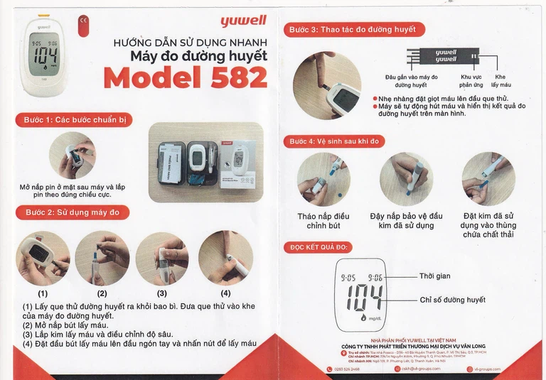 Máy đo đường huyết Yuwell 582 theo dõi, kiểm soát lượng đường trong máu