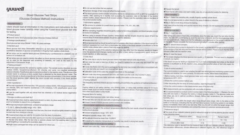 Que thử đường huyết Yuwell Y330 (50 que)