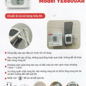 Máy đo huyết áp điện tử cổ tay Yuwell YE8800AR cảnh báo rung nhĩ, ngăn ngừa đột quỵ