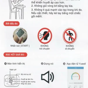 Máy đo huyết áp điện tử cổ tay Yuwell YE8800AR cảnh báo rung nhĩ, ngăn ngừa đột quỵ
