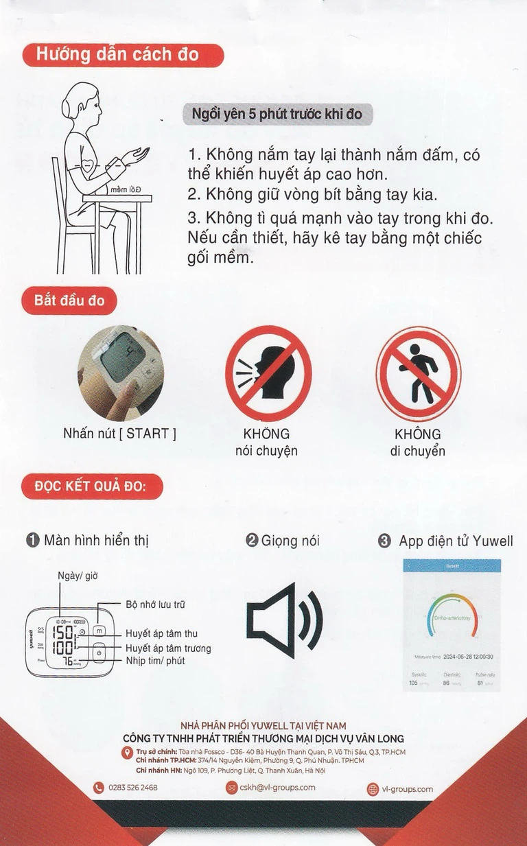 Máy đo huyết áp điện tử cổ tay Yuwell YE8800AR cảnh báo rung nhĩ, ngăn ngừa đột quỵ