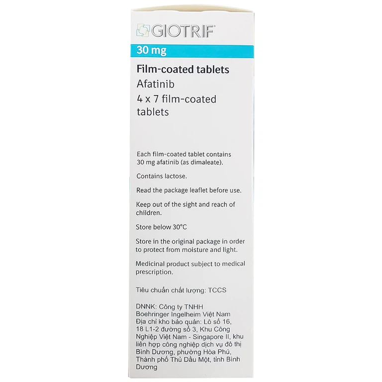 Thuốc Giotrif 30mg Boehringer điều trị ung thư phổi (4 vỉ x 7 viên)