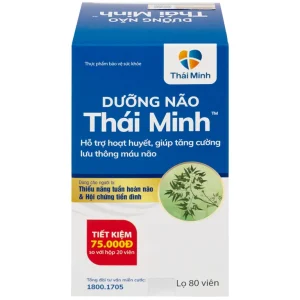 Viên uống Dưỡng Não Thái Minh hỗ trợ hoạt huyết, tăng cường lưu thông máu não (80 viên)