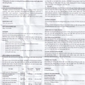 Thuốc Zentel Albendazole 200mg GSK điều trị các loại giun đường ruột nhạy cảm (1 vỉ x 2 viên)