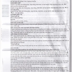 Thuốc Zestril 5mg AstraZeneca điều trị tăng huyết áp, suy tim (2 vỉ x 14 viên)