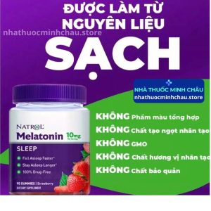 Kẹo Dẻo Hỗ Trợ Giấc Ngủ Natrol Melatonin Gummies 10mg (Hộp 90 viên) - Ngủ Ngon Tự Nhiên, Tỉnh Táo Mỗi Sáng