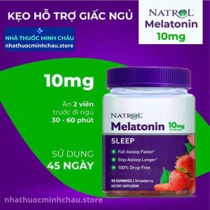 Kẹo Dẻo Hỗ Trợ Giấc Ngủ Natrol Melatonin Gummies 10mg (Hộp 90 viên)