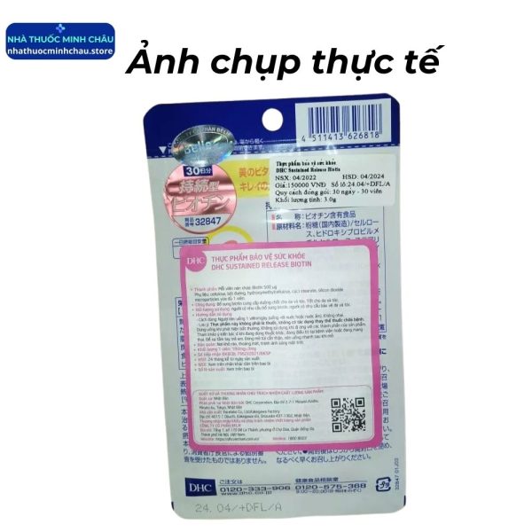 Viên Uống DHC Biotin (Gói 30 Ngày) - Hỗ Trợ Tóc & Móng Chắc Khỏe Từ Nhật Bản