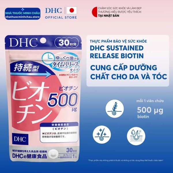 Viên Uống DHC Biotin (Gói 30 Ngày) - Hỗ Trợ Tóc & Móng Chắc Khỏe Từ Nhật Bản