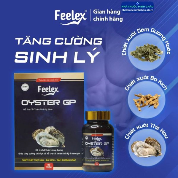 Feelex Oyster GP (Hộp 60 Viên) - Hỗ Trợ Tăng Cường Sinh Lực & Sinh Lý Nam