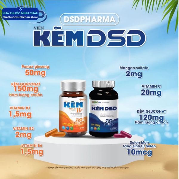 Viên Uống Kẽm DSD 30 Ngày 60 Ngày - Hỗ Trợ Tăng Đề Kháng, Đẹp Da & Tóc