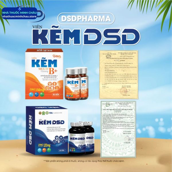Viên Uống Kẽm DSD 30 Ngày 60 Ngày - Hỗ Trợ Tăng Đề Kháng, Đẹp Da & Tóc