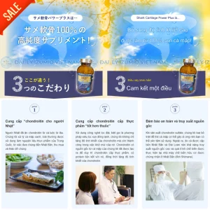 Viên Uống Sụn Cá Mập Hisano Shark Cartilage Power Plus (Nhật Bản) - Hỗ Trợ Xương Khớp