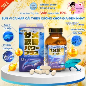 Viên Uống Sụn Cá Mập Hisano Shark Cartilage Power Plus (Nhật Bản) - Hỗ Trợ Xương Khớp