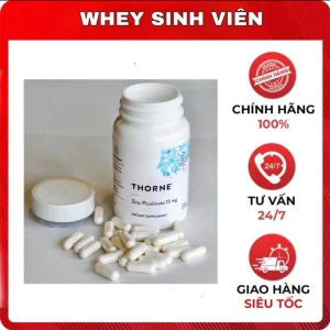 Viên Uống Kẽm Hữu Cơ Thorne Zinc Bisglycinate 30mg (60 Viên) - Hấp Thu Cao, Hỗ Trợ Miễn Dịch & Da