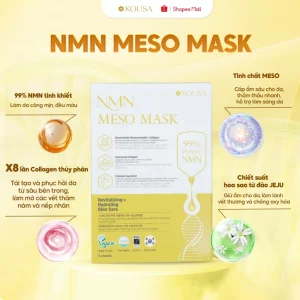 Mặt Nạ NMN Meso Kousa (Hộp 5 Miếng) - Hỗ Trợ Sáng Da & Chống Lão Hóa