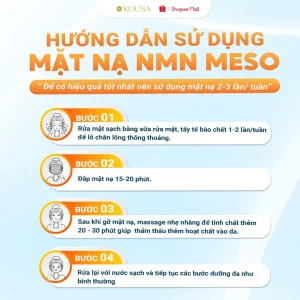 Mặt Nạ NMN Meso Kousa (Hộp 5 Miếng) - Hỗ Trợ Sáng Da & Chống Lão Hóa