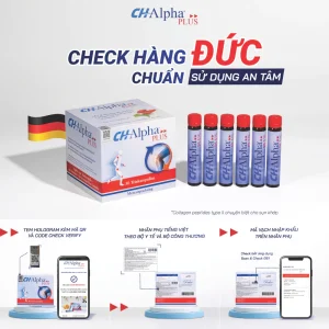 Nước Uống CH-Alpha PLUS (Đức) - Hỗ Trợ Sụn Khớp Linh Hoạt (Hộp 30 Ống)