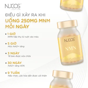 Viên Uống Nucos NMN Nhật Bản (Hộp 60 Viên) - Hỗ Trợ Chống Lão Hóa, Làm Đẹp Da