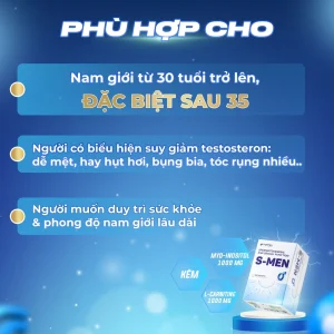 S-MEN (Hộp 30 Gói) - Hỗ Trợ Tăng Cường Năng Lượng & Sức Khỏe Nam Giới