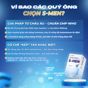 S-MEN (Hộp 30 Gói) - Hỗ Trợ Tăng Cường Năng Lượng & Sức Khỏe Nam Giới