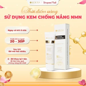 Kem Chống Nắng Kousa NMN Suncream SPF 50+ PA++++ (50g) - Màng Lọc Vô Cơ, Hỗ Trợ Chống Lão Hóa