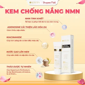 Kem Chống Nắng Kousa NMN Suncream SPF 50+ PA++++ (50g) - Màng Lọc Vô Cơ, Hỗ Trợ Chống Lão Hóa
